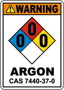 NFPA Warning Argon 0-0-0 Sign