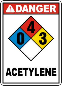 NFPA Acetylene 0-4-3 Sign