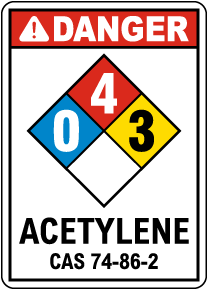 NFPA Acetylene 0-4-3 Sign