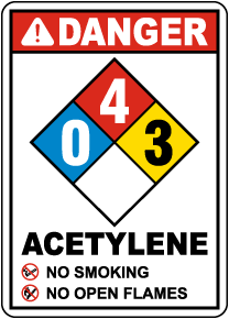 NFPA Acetylene 0-4-3 Sign