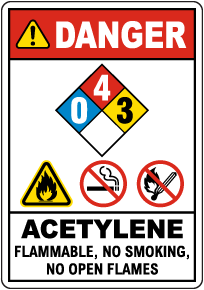 NFPA Acetylene 0-4-3 Sign