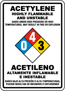 Bilingual Acetylene Chemical Sign