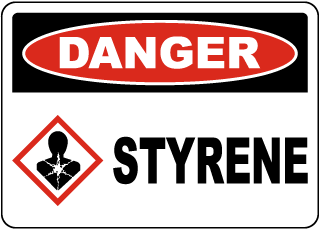 Danger Styrene Sign
