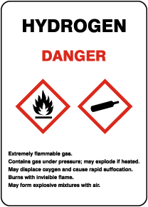Hydrogen Extremely Flammable Sign