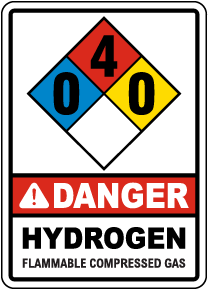 NFPA Danger 0-4-0 Hydrogen Gas Sign