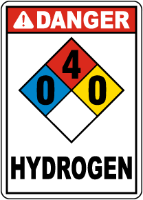NFPA Danger 0-4-0 Hydrogen Sign