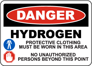 Hydrogen PPE Must Be Worn Sign