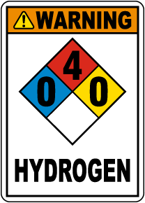 Warning NFPA 0-4-0 Hydrogen Sign