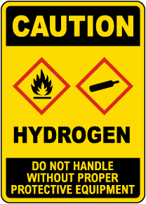 Hydrogen Do Not Handle Without PPE Sign 