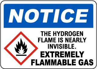 Notice Hydrogen Flame Sign
