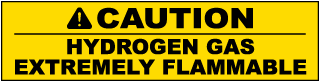 Caution Hydrogen Gas Label