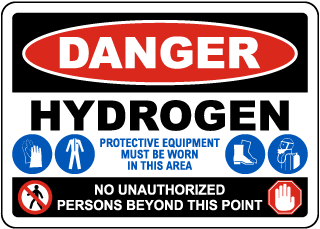 Danger Hydrogen PPE Sign