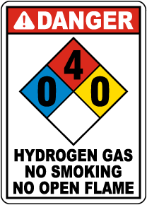 NFPA Danger 0-4-0 Hydrogen Sign
