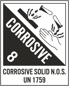 Corrosive Solid UN 1759 Label