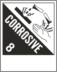 Blank Corrosive Class 8 Label