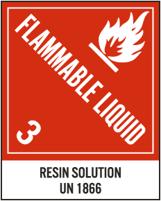 Resin Solution UN 1866 Label