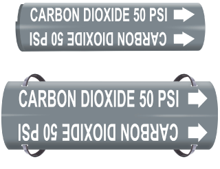 Carbon Dioxide 50 Psi Wrap Around Pipe Marker