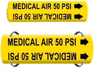 Medical Air 50 Psi Wrap Around Pipe Marker