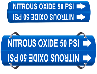 Nitrous Oxide 50 Psi Wrap Around Pipe Marker
