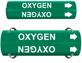 Oxygen Medical Gas Wrap Around Pipe Marker