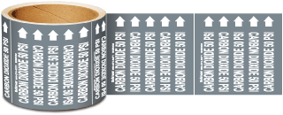Carbon Dioxide 50 Psi Medical Gas Marker on a Roll