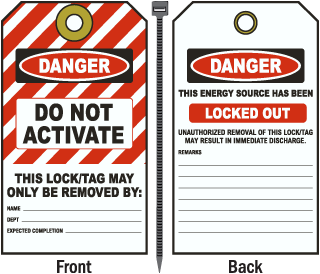 Danger Do Not Activate Tag