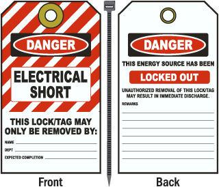 Danger Electrical Short Tag