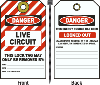Danger Live Circuit Tag