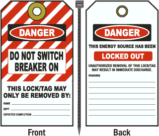 Dnager Do Not Switch Breaker On Tag