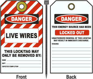 Danger Live Wires Tag