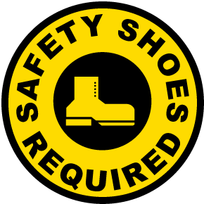 Safety Shoes Required Floor Sign