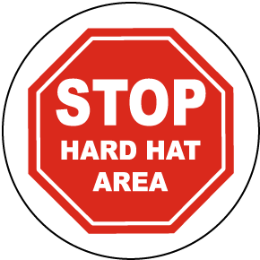 Stop Hard Hat Area Floor Sign