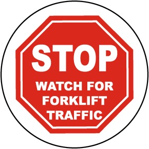 Stop Watch For Forklift Floor Sign