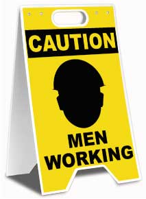 Caution Men Working Floor Sign