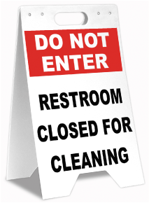 Restroom Closed For Cleaning Floor Sign