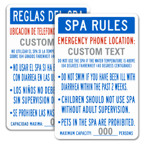 Custom Spa Rules Sign
