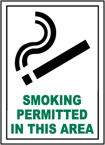 Smoking Permitted In This Area Sign
