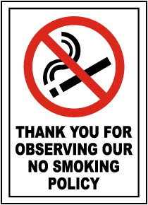 Observing No Smoking Policy Sign