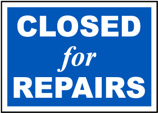 Closed For Repairs Sign