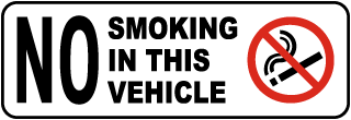 No Smoking In This Vehicle Label