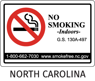 North Carolina No Smoking Sign