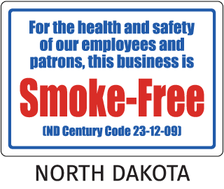 North Dakota No Smoking Sign
