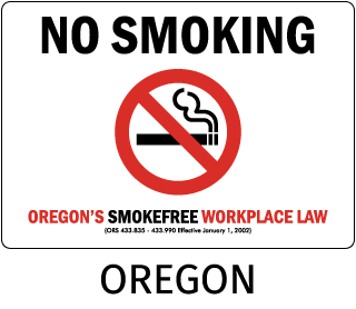 Oregon No Smoking Sign
