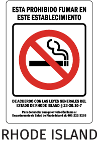Rhode Island No Smoking Sign