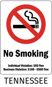 Tennessee No Smoking Sign