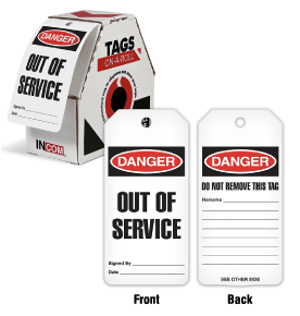 Danger Out Of Service Tags on a Roll