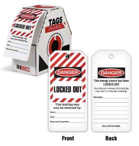 Danger Locked Out Tags on a Roll