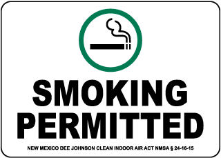New Mexico Smoking Permitted Sign