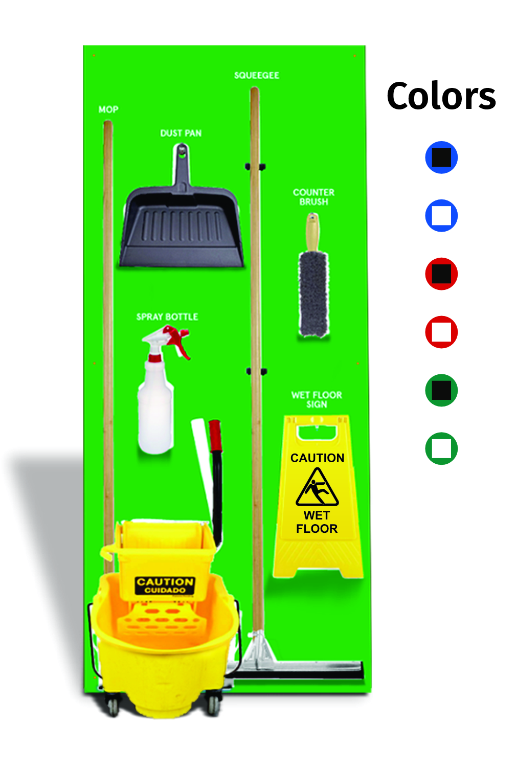 Clean and Mop 5S Wet Shadow Board
