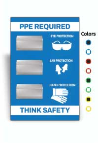 PPE Required 5S Shadow Board - Eye, Ear and Hand Protection